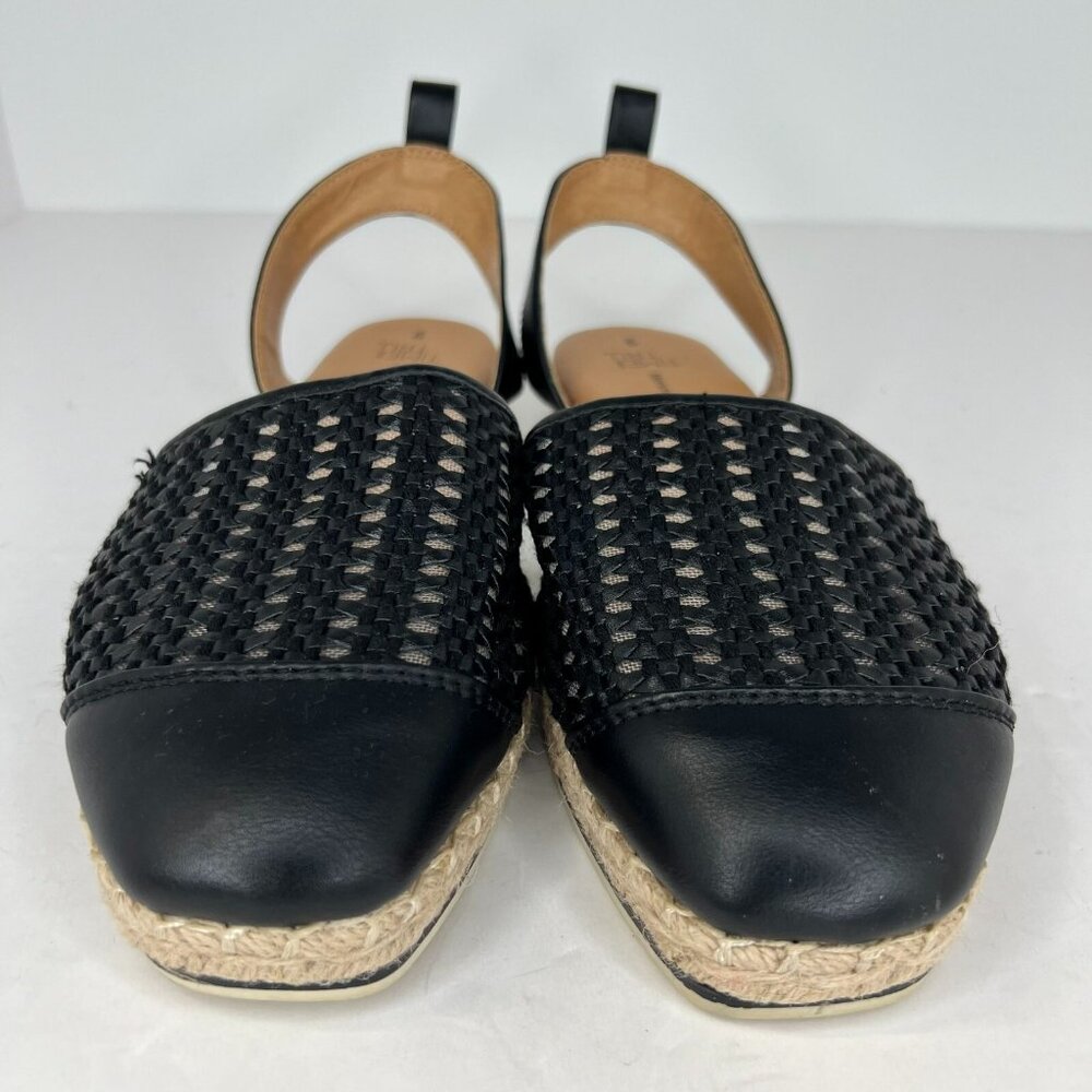 Time & Tru Womens MTT23FM012 Black Beige Memory Foam Size 9 Slingback Sandals - Picture 3 of 10